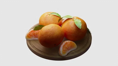 Looping animation around a composition of tangerines lying on a wooden board. Stock Footage 315973079