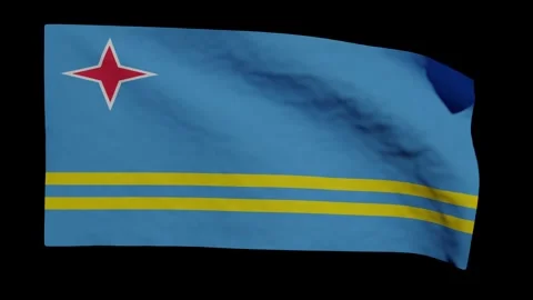 Looping Animation of the Aruban Flag Waving (w/ Matte) Stock Footage 282683848