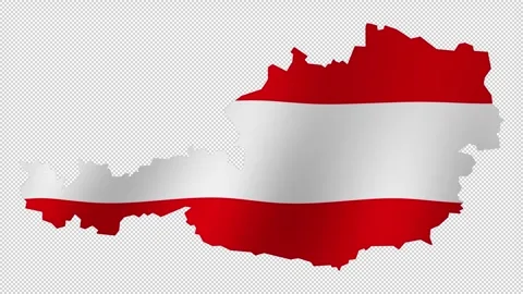 Looping animation of the Austrian flag as a map with a transparent background Stock Footage 324516002
