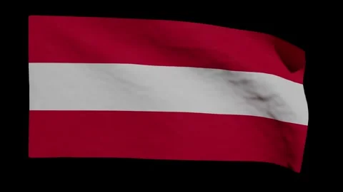 Looping Animation of the Austrian Flag Waving (w/ Matte) Stock Footage 283041005