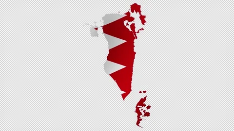 Looping animation of the Bahrain flag as a map with a transparent backgroun.. Stock Footage 327064817