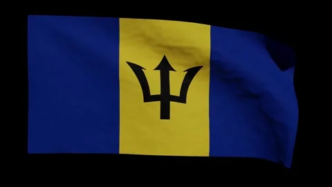 Looping Animation of the Barbadian Flag Waving (w/ Matte) Stock Footage 283609155