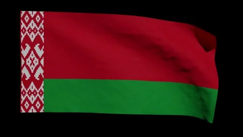 Looping Animation of the Belarusian Flag Waving (w/ Matte) Stock Footage 283698225