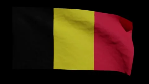 Looping Animation of the Belgian Flag Waving (w/ Matte) Stock Footage 283883607