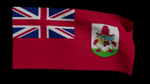 Looping Animation of the Bermudian Flag Waving (w/ Matte) Stock Footage 284450428
