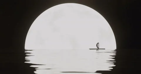 Looping animation of a boat that sways on the waves against the backdrop of a la Stock Footage 115800780