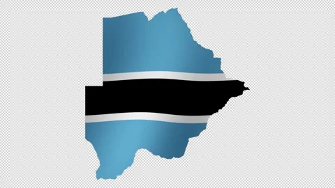 Looping animation of the Botswana flag as a map with a transparent backgrou.. Stock Footage 327064831