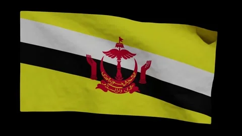 Looping Animation of the Bruneian Flag Waving (w/ Matte) Stock Footage 285780024
