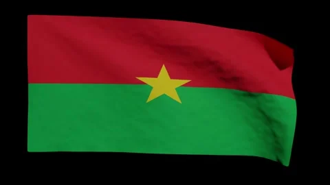 Looping Animation of the Burkinabè Flag Waving (w/ Matte) Stock Footage 286065277
