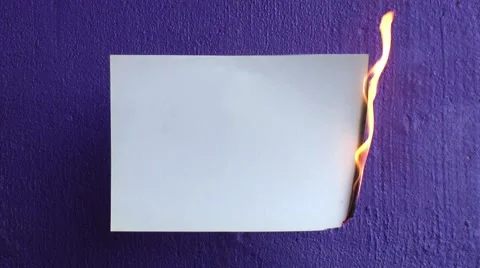 Looping animation of a burning sheet of paper Stock Footage 60852034