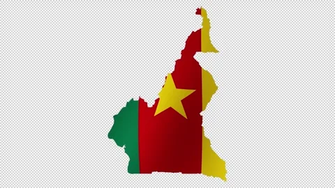 Looping animation of the Cameroon flag as a map with a transparent backgrou.. Stock Footage 324516082