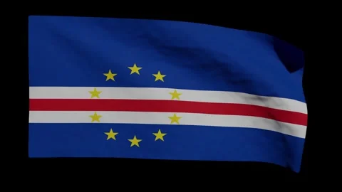 Looping Animation of the Cape Verdean Flag Waving (w/ Matte) Video stock 287193013