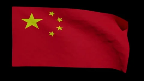 Looping Animation of Chinese Flag Waving (w/ Matte) Stock Footage 278469009