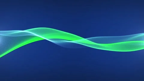 Looping animation of classic background with abstract blue and green waves Stock Footage 257807304