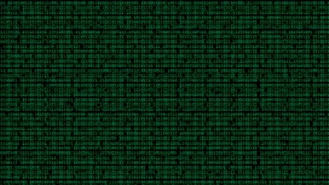 Looping animation close-up binary data with glitches &amp; sound effects descending Stock Footage 235389986