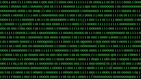 Looping animation of a close-up screen with green binary code data. vd 2254 Video stock 203096819