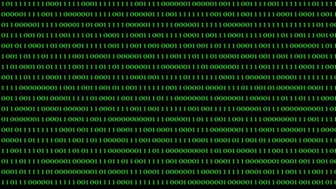 Looping animation of a close-up screen with green binary code data. vd 2230 Video stock 203097615