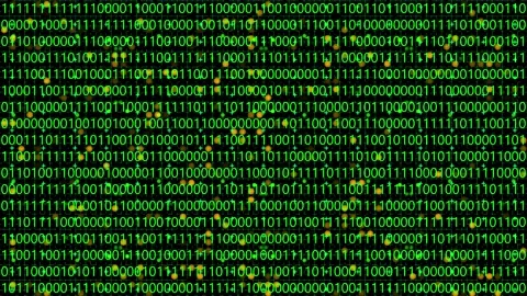Looping animation of a close-up screen with green binary code data. vd 2235 Video stock 203098011