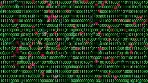 Looping animation of a close-up screen with green binary code data. vd 2236 Video stock 203098029