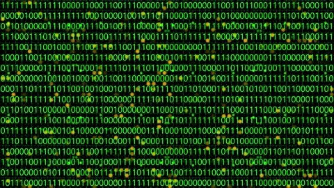Looping animation of a close-up screen with green binary code data. vd 2239 Video stock 203098519