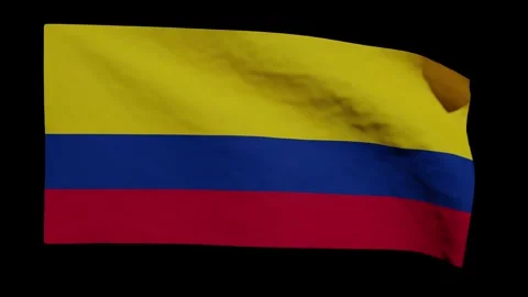 Looping Animation of the Colombian Flag Waving (w/ Matte) Stock Footage 288117974