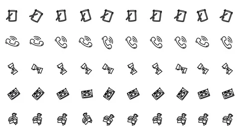 Looping Animation of Communication Icons on White Background 스톡 동영상 328557346