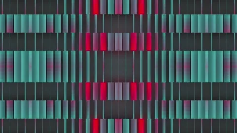 Looping animation consisting a symmetrical grid of pulsating tiles. 3d rendering Stock Footage 316222117