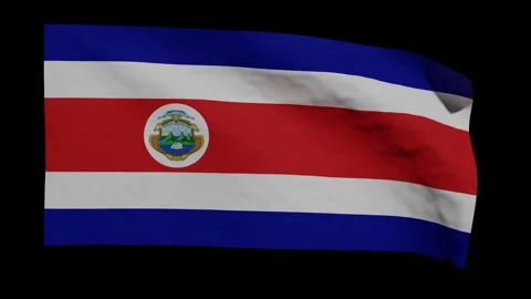 Looping Animation of the Costa Rican Flag Waving (w/ Matte) Stock Footage 288366023