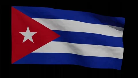 Looping Animation of Cuban Flag Waving (w/ Matte) Stock Footage 255413658
