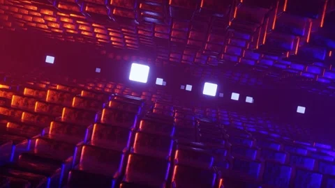 Looping animation, cubic shapes with technologic surface Stock Footage 201286911