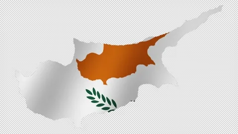Looping animation of the Cyprus flag as a map with a transparent background.. Stock Footage 327064929
