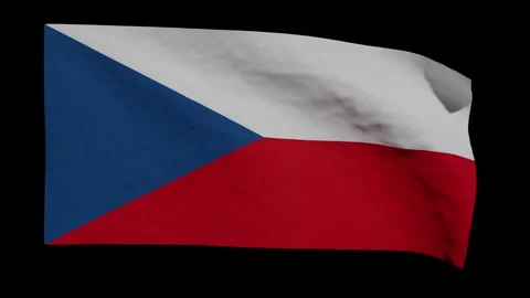 Looping Animation of the Czech Flag Waving (w/ Matte) Stock Footage 291460887