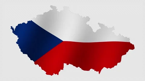 Looping animation of the Czech Republic flag as a map with a transparent ba.. Stock Footage 322533535