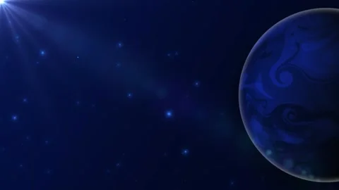 Looping Animation of a Deep Blue Gas Giant Planet Stock-Footage 345814300