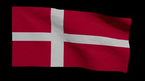 Looping Animation of Denmark's Flag Waving (w/ Matte) Stock Footage 274003610