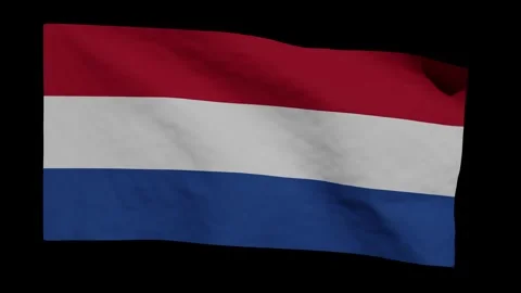 Looping Animation of Dutch Flag Waving (w/ Matte) Stock Footage 274567148