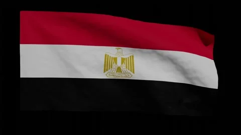 Looping Animation of Egyptian Flag Waving (w/ Matte) Stock Footage 257588911