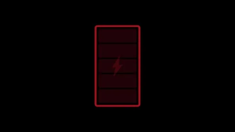 Looping Animation Of Empty Battery With Flickering Charge Icon Stock Footage 309767072