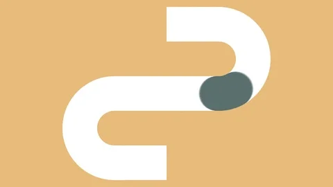 Looping animation of the endless movement of a ball along a path. Yellow Stock Footage 125084949