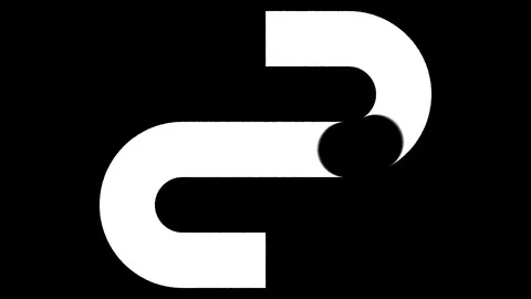 Looping animation of the endless movement of a ball along a path. Black Stock Footage 125085781