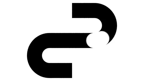 Looping animation of the endless movement of a ball along a path. White Stock Footage 125085992