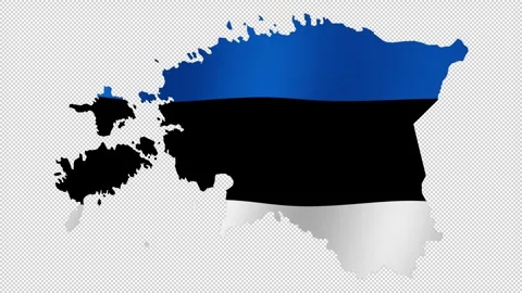 Looping animation of the Estonian flag as a map with a transparent background Stock Footage 322533545