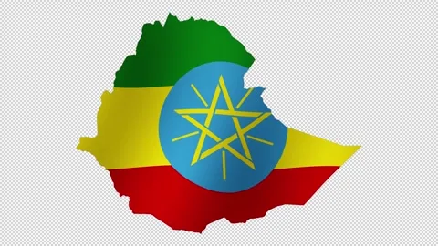 Looping animation of the Ethiopian flag as a map with a transparent backgro.. Stock Footage 327064986