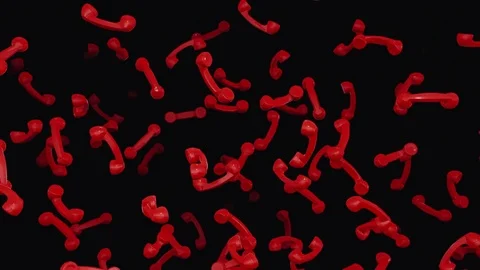 Looping Animation of Falling Retro Handsets Stock Footage 77580799