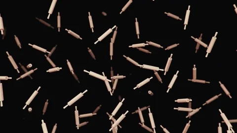 Looping Animation of Floating Rolling Pins 库存影片 77583456