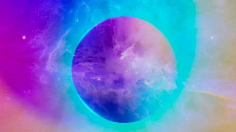 Looping animation of flying through glowing nebulae clouds and stars field... Stock Footage 255542965