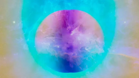 Looping animation of flying through glowing nebulae clouds 스톡 동영상 255543971