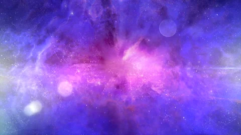 Looping animation of flying through glowing nebulae clouds 스톡 동영상 255544596
