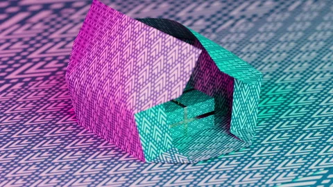 Looping animation of folding gift wrapping. Gift wrapping as a gift Stock Footage 256295175