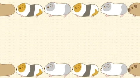 Looping animation frame background of guinea pigs walking in a line Stock Footage 313099035